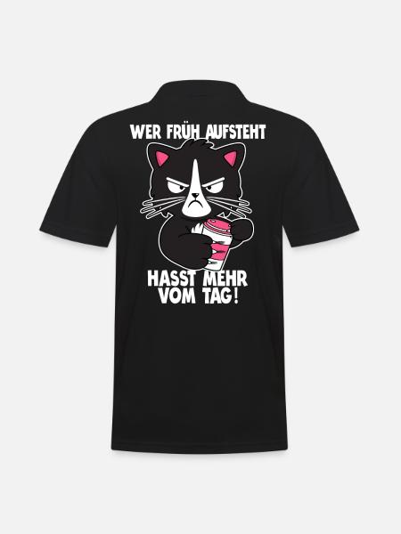 Morgenmuffel Langschläfer Büro Humor Geschenk - Männer Poloshirt - Schwarz