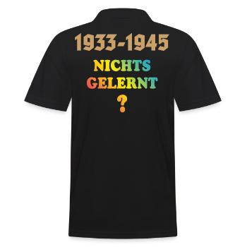1933-1945 – Nichts Gelernt? (Gegen Rechts Rainbow) - Männer Poloshirt - Schwarz - Hinten - Kai (181cm)