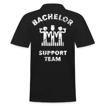 Bachelor Support Team (Groom Stag Party Vintage W) - Men's Polo Shirt - black - Back - Kai (181cm)