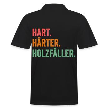 Waldarbeiter Förster Waldarbeit Holzfäller - Männer Poloshirt - Schwarz - Hinten - Kai (181cm)