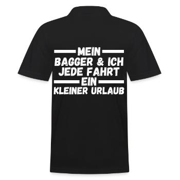 Baggerfahrer Maschinenführer Tiefbauer Bagger - Männer Poloshirt - Schwarz - Hinten - Kai (181cm)