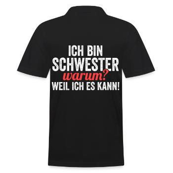Geschwister Familie Schwestern Schwester - Männer Poloshirt - Schwarz - Hinten - Kai (181cm)