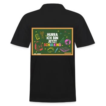 Erste Klasse Einschulung Erstklässler Schulkind - Männer Poloshirt - Schwarz - Hinten - Kai (181cm)