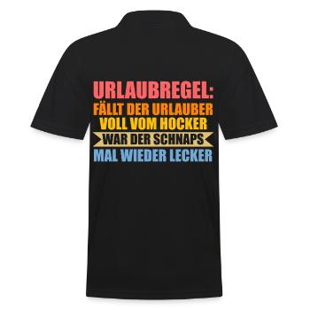 Sommerurlaub Urlauber Urlaub - Männer Poloshirt - Schwarz - Hinten - Kai (181cm)