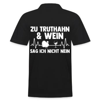Wein Truthuhn Truthahn - Männer Poloshirt - Schwarz - Hinten - Kai (181cm)