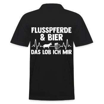 Nilpferd Flusspferd - Männer Poloshirt - Schwarz - Hinten - Kai (181cm)