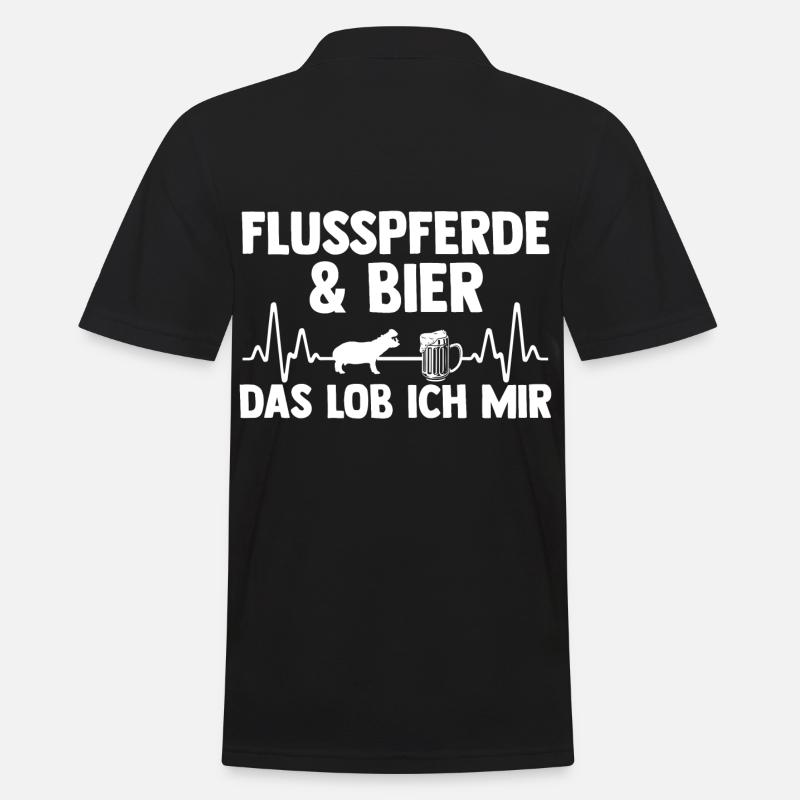 Nilpferd Flusspferd - Männer Poloshirt - Schwarz