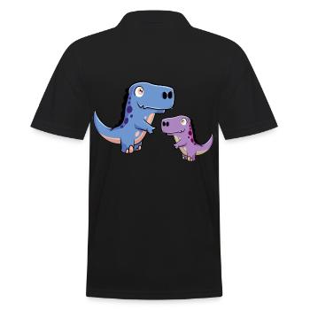 Dinosaurus Dino Time Stone Age Children Baby Child - Men's Polo Shirt - black - Back - Kai (181cm)