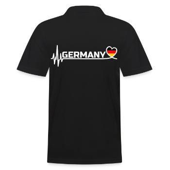 Germany Sport Fan Fussball White - Männer Poloshirt - Schwarz - Hinten - Kai (181cm)