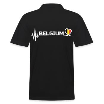 Belgium Sport Fan Fussball White - Männer Poloshirt - Schwarz - Hinten - Kai (181cm)