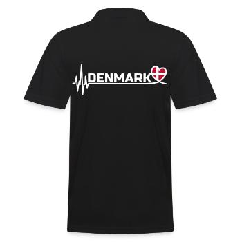 Denmark Sport Fan Fussball White - Männer Poloshirt - Schwarz - Hinten - Kai (181cm)