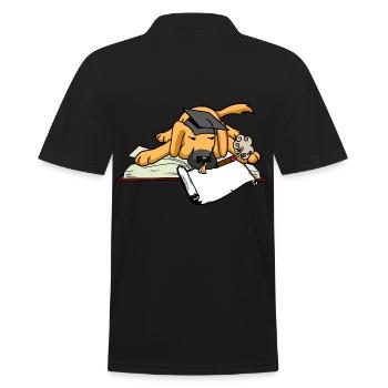 Dog Student Study University University Scholar Abi - Men's Polo Shirt - black - Back - Kai (181cm)