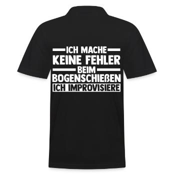 Bogen Bogenschütze Bogensport Bogenschießen - Männer Poloshirt - Schwarz - Hinten - Kai (181cm)