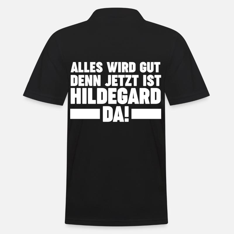 Hildegard - Männer Poloshirt - Schwarz