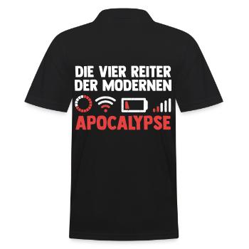 Die vier Reiter der modernen Apocalypse - Männer Poloshirt - Schwarz - Hinten - Kai (181cm)