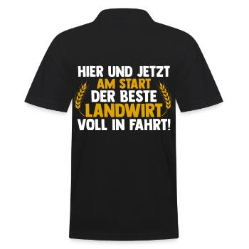 Landwirtschaft Bauer Landwirt - Männer Poloshirt - Schwarz - Hinten - Kai (181cm)