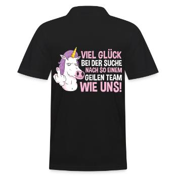 Jobwechsel Arbeit Büro Kollegen Abschiedsgeschenk - Männer Poloshirt - Schwarz - Hinten - Kai (181cm)
