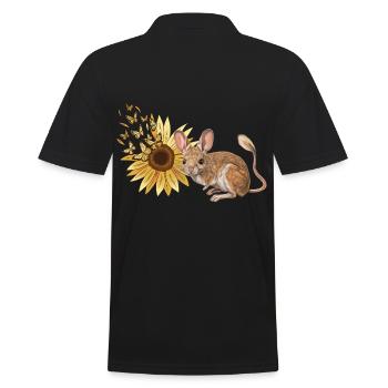 Chinchilla rongeur fleur fantaisie papillon - Polo Homme - noir - Dos - Kai (181cm)