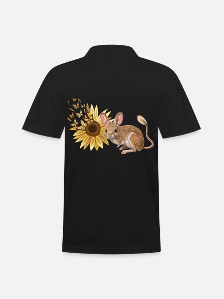 Chinchilla Rodent Flower Fantasy Butterfly - Men's Polo Shirt - black