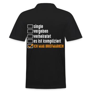 Philatelie Briefmarkensammlung Briefmarkensammler - Männer Poloshirt - Schwarz - Hinten - Kai (181cm)