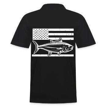 Thon drapeau américain Pêche Lover Rod - Polo Homme - noir - Dos - Kai (181cm)