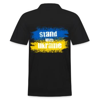 Stand avec Ukraine Motif - Polo Homme - noir - Dos - Kai (181cm)