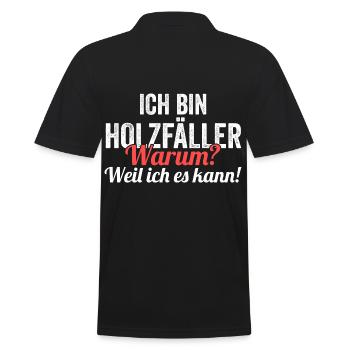 Waldarbeiter Förster Waldarbeit Holzfäller - Männer Poloshirt - Schwarz - Hinten - Kai (181cm)