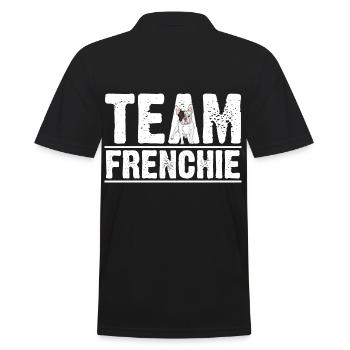 Hund Frenchie - Männer Poloshirt - Schwarz - Hinten - Kai (181cm)