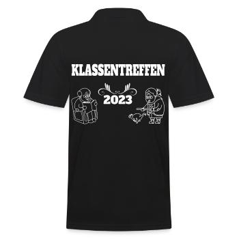 Schule Schüler, Schülerin, Klassentreffen 2023 - Männer Poloshirt - Schwarz - Hinten - Kai (181cm)