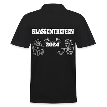 Schule Schüler, Schülerin, Klassentreffen 2024 - Männer Poloshirt - Schwarz - Hinten - Kai (181cm)