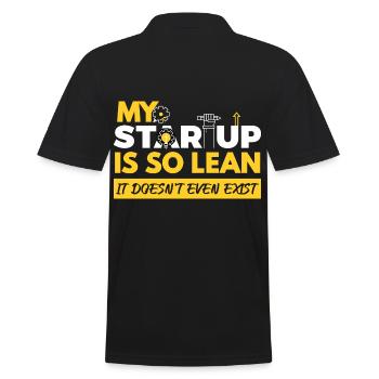 Lean Startup Does Not Exist Founder - Men's Polo Shirt - black - Back - Kai (181cm)