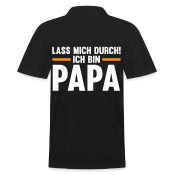 Lass mich durch ich bin Papa - Männer Poloshirt - Schwarz - Hinten - Kai (181cm)