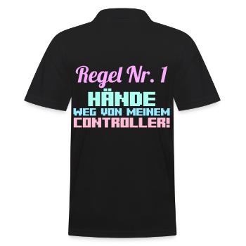 Gaming Zocken Zocker Gamer - Männer Poloshirt - Schwarz - Hinten - Kai (181cm)