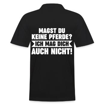 Reiten Reiter Pferd Pferde - Männer Poloshirt - Schwarz - Hinten - Kai (181cm)
