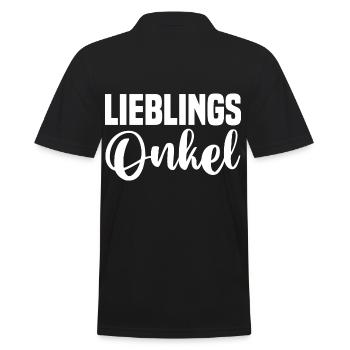 Patenonkel Onkel - Männer Poloshirt - Schwarz - Hinten - Kai (181cm)