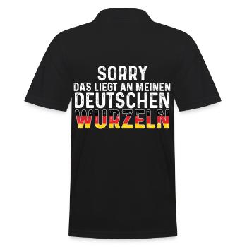 Deutsche Wurzeln Deutscher Deutschland - Männer Poloshirt - Schwarz - Hinten - Kai (181cm)