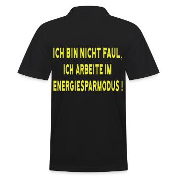 Büro Firma Schule lustiger Spruch Energiesparmodus - Männer Poloshirt - Schwarz - Hinten - Kai (181cm)