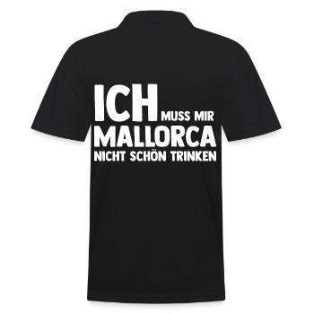 Party Urlaub Mallorca - Männer Poloshirt - Schwarz - Hinten - Kai (181cm)