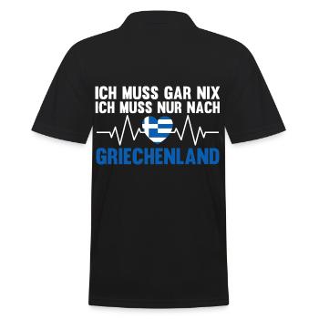 Griechen Grieche Griechenland - Männer Poloshirt - Schwarz - Hinten - Kai (181cm)