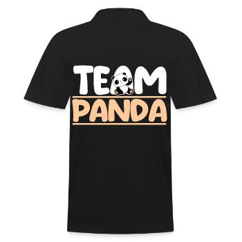 Pandabär Panda - Männer Poloshirt - Schwarz - Hinten - Kai (181cm)