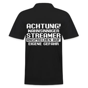 Gaming Zocken Zocker Gamer Streaming Prinzessin St - Männer Poloshirt - Schwarz - Hinten - Kai (181cm)