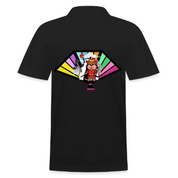 Japan Krieger Asien Ninja Hamster Fantasy Kinder - Männer Poloshirt - Schwarz - Hinten - Kai (181cm)