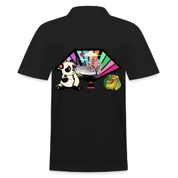 China Panda Bear Fruits Asia Asian Bear Child - Men's Polo Shirt - black - Back - Kai (181cm)