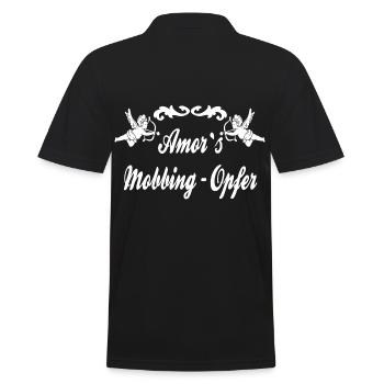 Amors Mobbing Opfer, Liebe, Liebeskummer Humor FUN - Männer Poloshirt - Schwarz - Hinten - Kai (181cm)