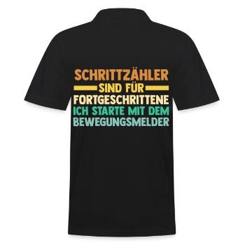 Schrittzähler Sind Für Fortgeschrittene - Männer Poloshirt - Schwarz - Hinten - Kai (181cm)