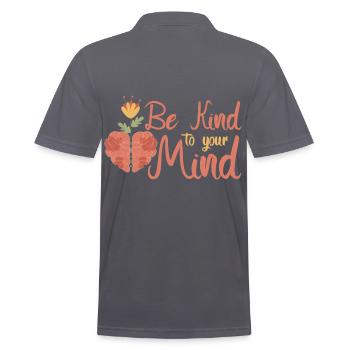 Be Kind To Your Mind - Männer Poloshirt - Anthrazit - Hinten - Nico (186cm)
