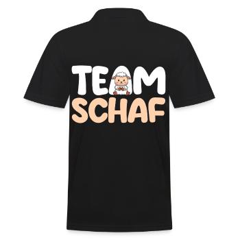 Landwirt Schäfer Bauernhof Schafe - Männer Poloshirt - Schwarz - Hinten - Kai (181cm)