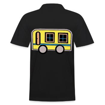 Wohnwagen Wohnmobil Camping Retro 80er - Männer Poloshirt - Schwarz - Hinten - Kai (181cm)