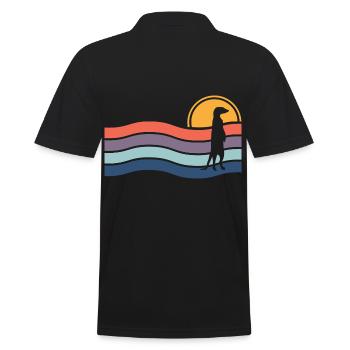 Erdmännchen - Männer Poloshirt - Schwarz - Hinten - Kai (181cm)