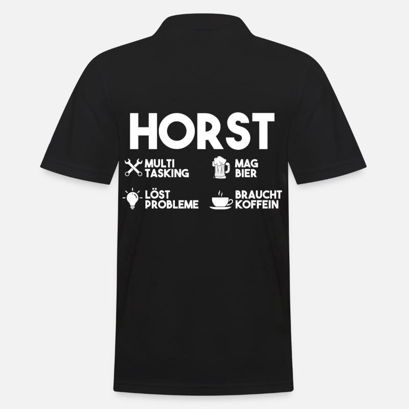 Horst - Männer Poloshirt - Schwarz